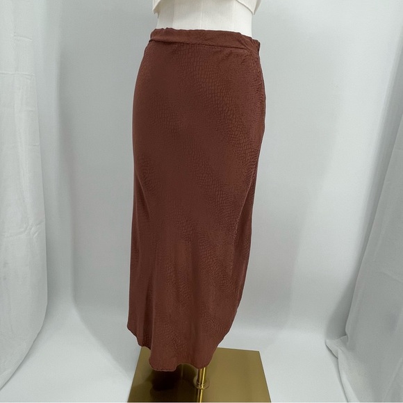 Forever 21 Pencil Slit Skirt 90s Minimalist Quiet Luxury Clean Girl Earthy - Picture 1 of 13